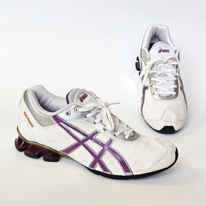 Rare Y2K ASICS Gel-Naomi Sneakers Women’s 8.5 Ivory Purple Silver Running Shoes